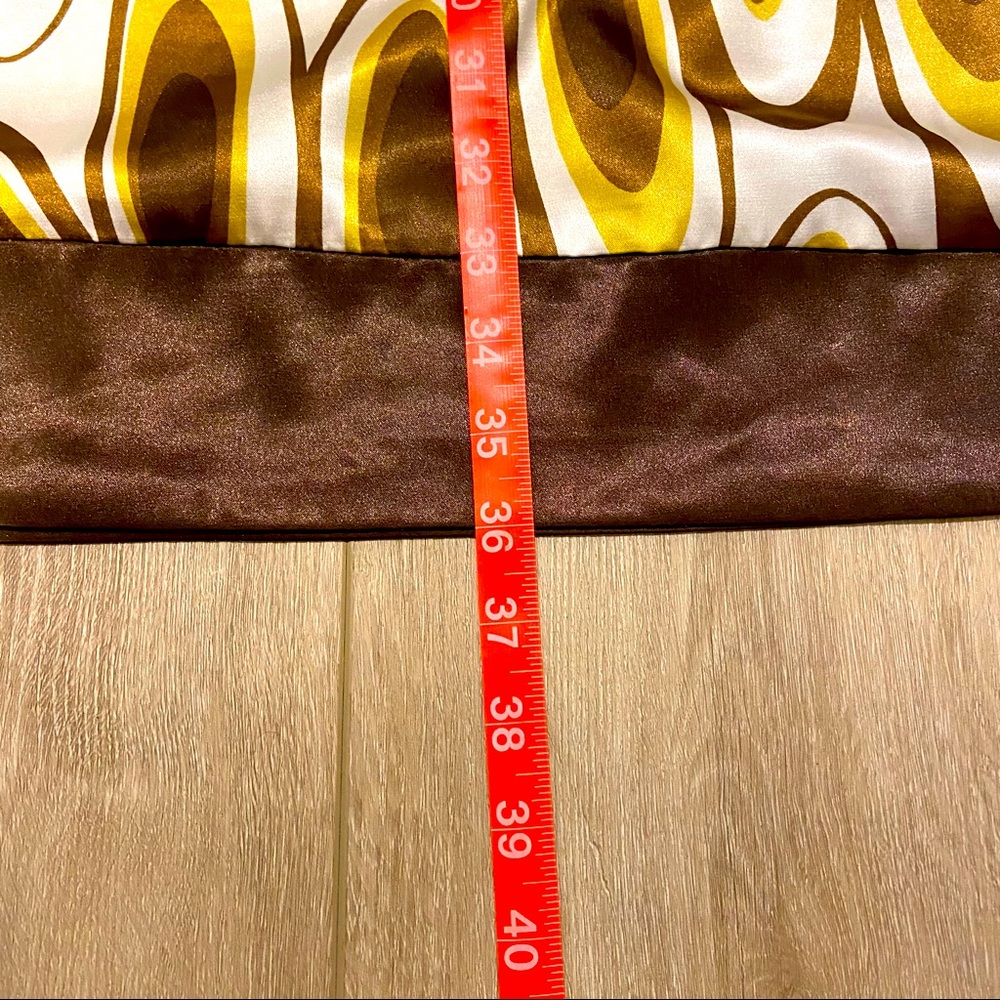 RW&CO Brown Peacock Pattern Satin Dress, Small - Picture 9 of 9